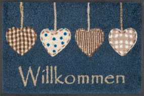 Willkommen négy szívecske lábtörlő - 40*60 cm (Választható méretek: 50*75 cm)