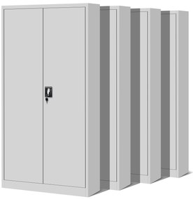Set 4x fém iratszekrény JAN H, 900 x 1950 x 400 mm, szürke