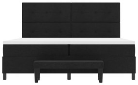vidaXL Boxspring ágy matraccal és paddal fekete 200x200 cm szövet