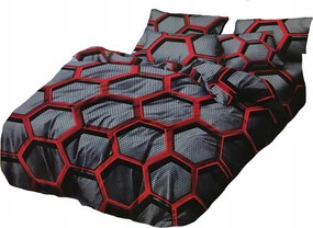 Ágyneműhuzat Garnitúra 200X220 Szatén 3 részes 2 Párnahuzat 70X80 Geometrikus Minta