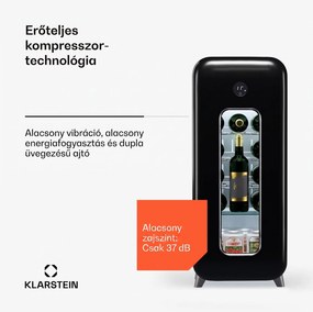 Klarstein Shirley 15 Uno. borhűtő, 15 palack, 5 - 20 °C, érintésvezérlés, retró
