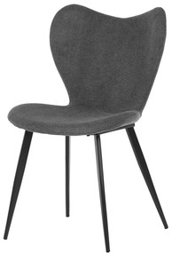 Scaun modern din țesătură de culoare gri cu picioare metalice negre. DCL-1031