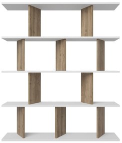 könyvespolc Grace - White, Walnut