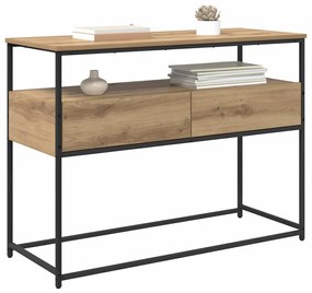 vidaXL Konzolasztal fiókkal Artisan tölgy 100 x 40 x 75 cm Faanyag