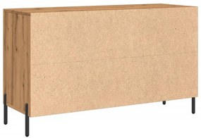 kézműves tölgy színű szerelt fa tálalószekrény 100 x 36 x 60 cm