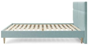 Türkiz kárpitozott franciaágy ágyráccsal 160x200 cm Elyna – Bobochic Paris