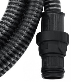 fekete PVC szívótömlő PVC csatlakozókkal 1 7 m&quot;