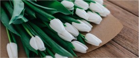 Egy csokor fehér tulipán képe (120x50 cm)