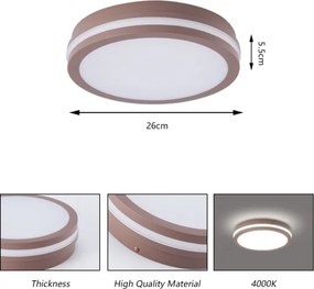 Brilagi - BENE LED kültéri mennyezeti lámpatest LED/24W/230V átm. 26 cm barna IP54