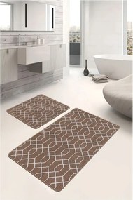 Barna bársony fürdőszobai kilépő szett 2 db-os 60x100 cm – Mila Home