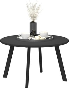 Outsunny Fém Oldalasztal Erkélyasztal Kerek Kávézóasztal Időjárásálló Kerti Asztal Könnyen Ápolható Kávézóasztal Kültéri Asztal Erkélyre Kertbe Terasz