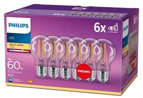 KÉSZLET 6x LED Izzó VINTAGE Philips E27/7W/230V 2700K