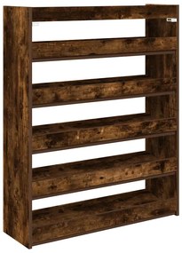 füstös tölgy színű szerelt fa cipőtartó 80x25x100 cm