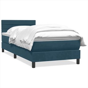 vidaXL sötétkék bársony rugós ágy matraccal 80x210 cm