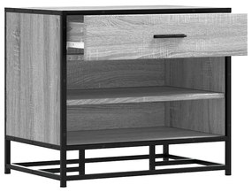 cipőpad szürke Sonoma 60x40x53,5 cm Gépi fa és fém