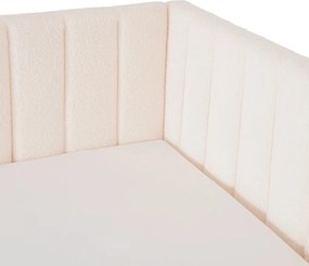 Łóżko 90x200 VILLEMO Kremowe Boucle