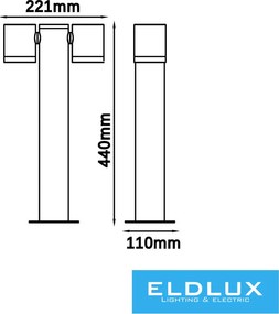ELDLUX 539PB-B440-G Modern Kültéri Állólámpa IP44