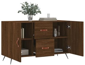 barna tölgyszínű szerelt fa tálalószekrény 100 x 36 x 60 cm