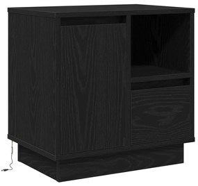 Éjjeli asztal LED-del Fekete tölgy 50x34,5x50 cm