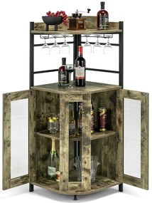 Sarok bárszekrény pohártartóval