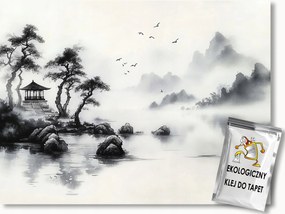 Fotótapéta Flizelina Tájkép Kína Ázsia Hegyek Pagoda Tó 416x290 ragasztó