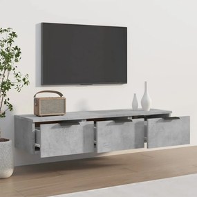 betonszürke szerelt fa faliszekrény 102 x 30 x 20 cm