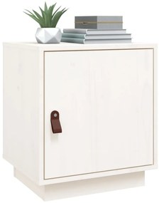 Fehér tömör fenyőfa éjjeliszekrény 40 x 34 x 45 cm