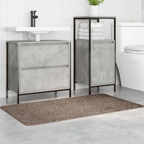 Fürdőszobai Szőnyeg Négyszögletes Barna 70x120 cm Poliészter Csúszásmentes