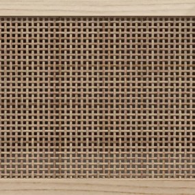 fekete fenyőfa és természetes rattan TV-szekrény 105x30x40 cm