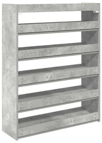 betonszürke szerelt fa cipőtartó 80x25x100 cm