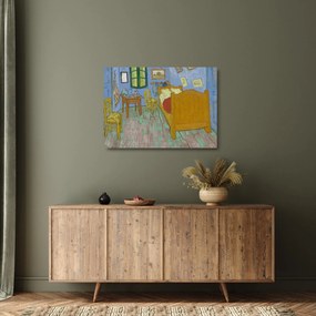 Üveg kép - Vincent van Gogh, The Bedroom, reprodukciók (70x50 cm)