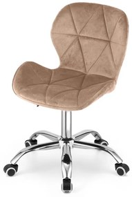 Dolgozószobai szett – összecsukható íróasztal ZARIMO 80×40 cm fehér + irodai szék AVOLA VELVET világosbarna