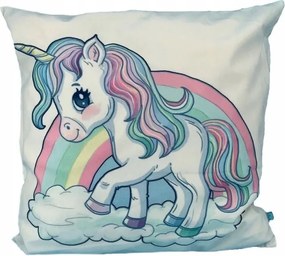 Párnahuzat Aranyos Unikornis Szivárvány A Háttérben