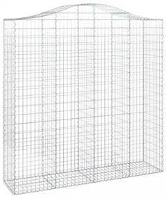 2 db íves horganyzott vas gabion kosár 200x50x200/220 cm