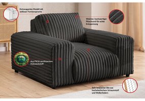 Sötétszürke kordbársony fotel Justin – Ropez