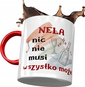 Piros Bögre Neli Feleség Barátnő Ajándék Nyomtatott Fotóval