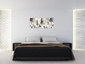 Kép - Erdő medvékkel (120x50 cm)