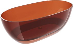 Mexen Pure earth szabadon álló áttetsző kád 170 x 80 cm, krómozott leeresztő - 58071708005