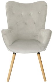 Világosszürke bársonyszék COZY