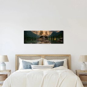 Gyönyörű tájkép (órával) (90x30 cm)
