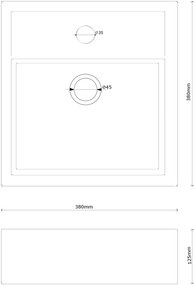 Gamma Biwu, asztali mosdó 380x380x125 mm, fényes fehér, GMA-UC-BIWU