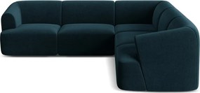 Petróleum színű bársony sarokkanapé Campi – Cosmopolitan Design