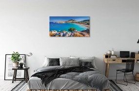 Canvas képek Görögország Coast tengerpart panoráma 125x50 cm