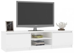 magasfényű fehér szerelt fa TV-szekrény 140 x 40 x 35,5 cm