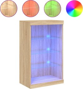 vidaXL sonoma tölgy színű tálalószekrény LED-ekkel 60,5 x 37 x 100 cm