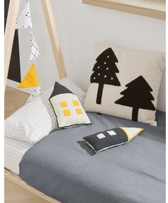 Nisi fekete-bézs organikus pamut gyerekpárna, 13 x 35 cm - Kave Home