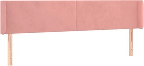 rózsaszín bársony LED-es fejtámla 203x16x78/88 cm