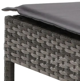 szürke polyrattan napozóágy párnával