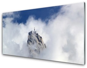 Fali üvegkép Felhők Hegyi táj 120x60cm