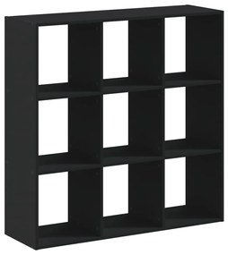 fekete szerelt fa könyvszekrény 102 x 32 x 102 cm